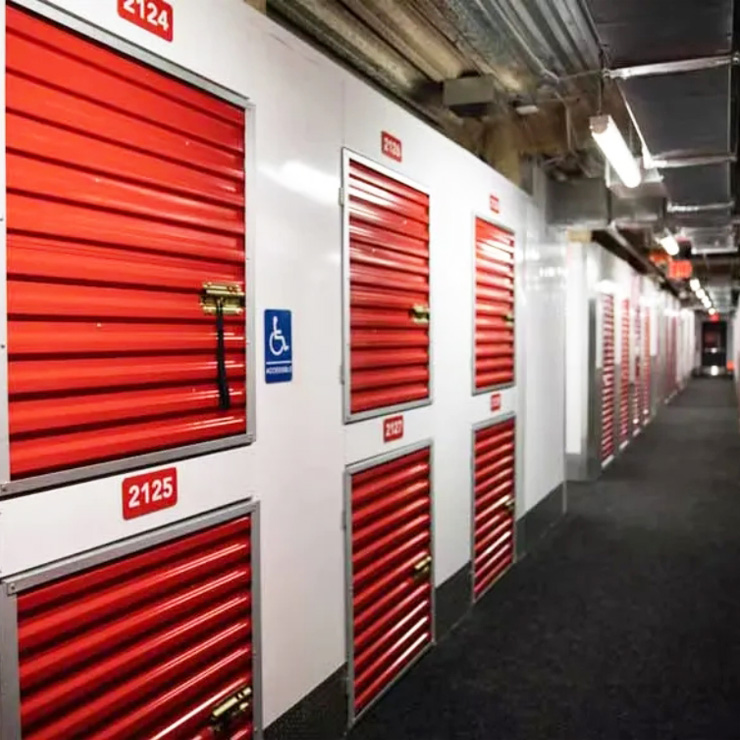 8 * 7 metro Diseinu modernoaren eskuzko altzairuzko ateak biltegietarako